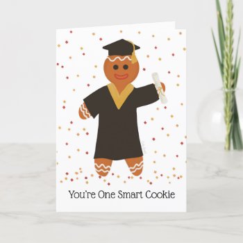 Winter Graduation Smart Cookie Gingerbread Thank You Card by HollyShop at Zazzle