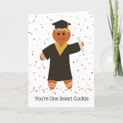 Winter Graduation Smart Cookie Gingerbread Thank You Card