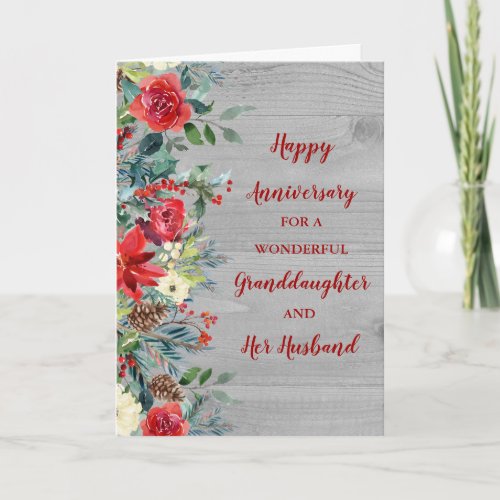 Winter Granddaughter and Her Husband Anniversary Card