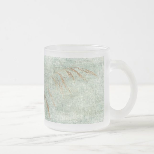 Winter Grass Frosted Glass Coffee Mug (Right)