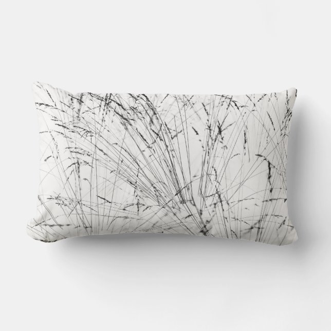 Winter Grass In Snow Lumbar Pillow (Front)