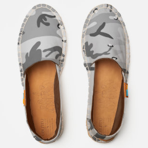 Winter Gray Camouflage Abstract Pattern Espadrilles