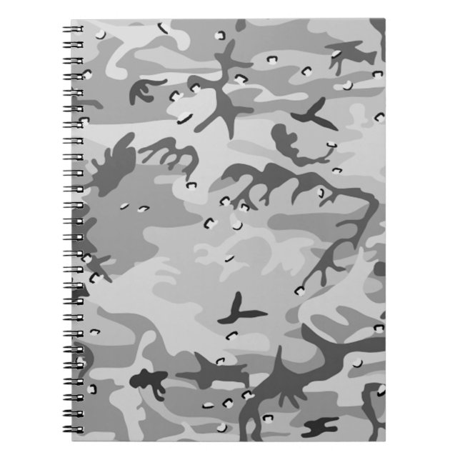 Winter Gray Camouflage Notebook (Front)
