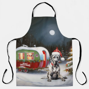 Winter Great Dane Caravan Christmas Adventure Apron
