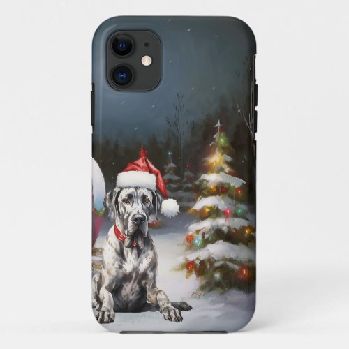 Winter Great Dane Caravan Christmas Adventure iPhone 11 Case