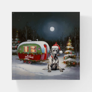 Winter Great Dane Caravan Christmas Adventure Paperweight