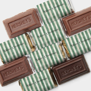 Winter Green Cream Stripes Christmas Hershey's Miniatures