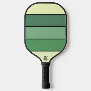 Winter Green Yellow Stripes On Watercolor Paper Pickleball Paddle
