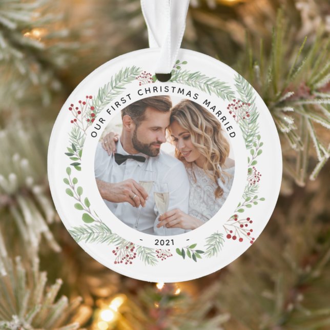 Winter greenery 1st Christmas Married ornament (Tree)