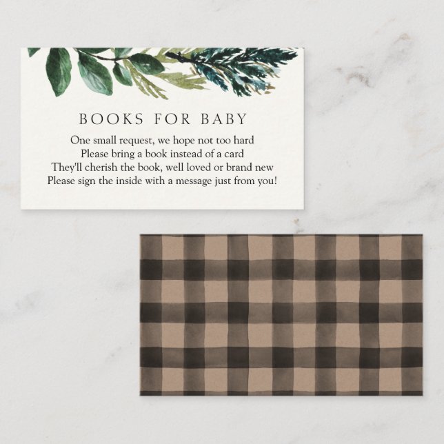 Winter Greenery and Plaid Books for Baby Enclosure (Front/Back)
