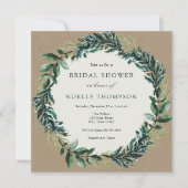 Winter Greenery and Plaid Bridal Shower Invitation (Front)