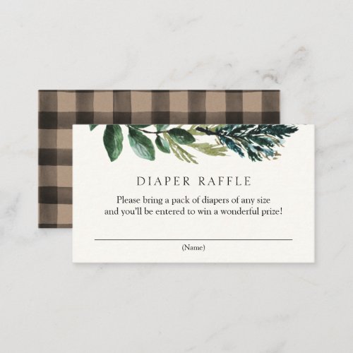 Winter Greenery and Plaid Diaper Raffle Enclosure 