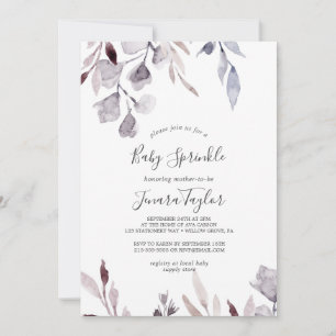 Winter Greenery Baby Sprinkle Invitation