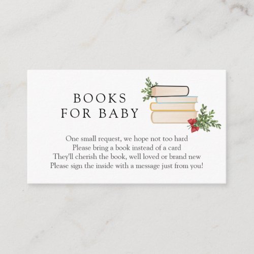 Winter Greenery Books for Baby insert card