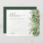 Winter Greenery Botanical Wedding Advice Card<br><div class="desc">Create a meaningful and personalized keepsake with these beautiful advice cards. Featuring a charming winter wonderland design with pine branches and berries, these cards provide a space for guests to share their heartfelt words of wisdom and support. It's a thoughtful and sentimental way to celebrate the couple's special day and...</div>