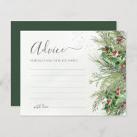 Winter Greenery Botanical Wedding Advice Card