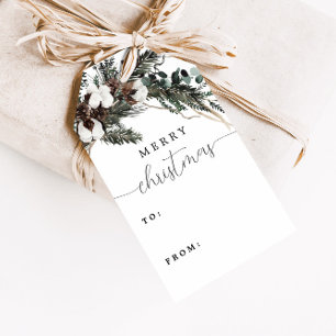 Winter Greenery Bouquet Christmas Gift Tags