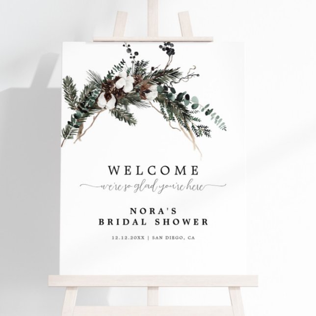 Winter Greenery Bouquet Welcome Sign (Creator Uploaded)