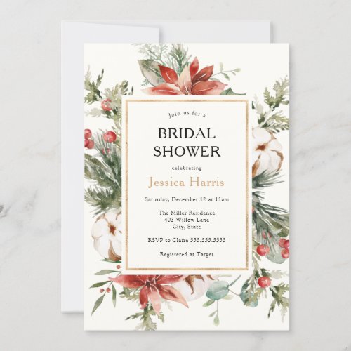 Winter Greenery Bridal Shower Invitation