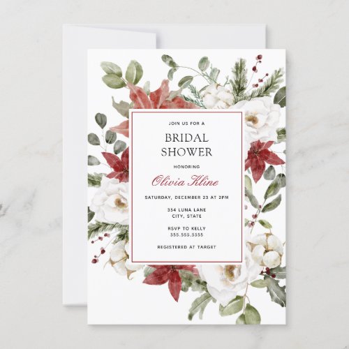 Winter Greenery Bridal Shower Invitation