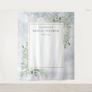 Winter Greenery Bridal Shower Photo Booth Backdrop