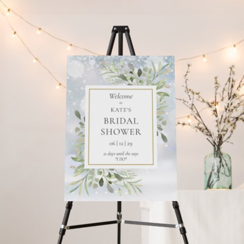 Winter Greenery Bridal Shower Welcome Sign