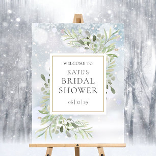 Winter Greenery Bridal Shower Welcome Sign
