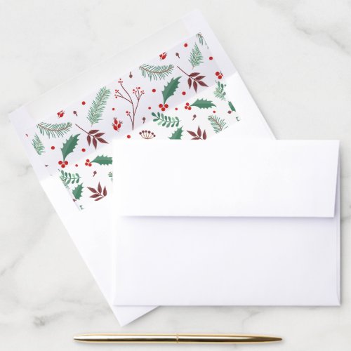 Winter Greenery Christmas Envelope Liner