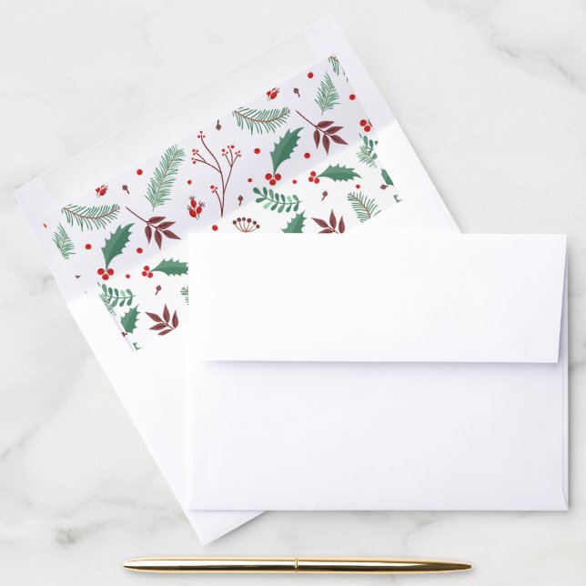 Winter Greenery Christmas Envelope Liner (Desk)