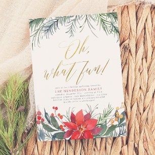 Winter Greenery Christmas Holiday Party Card