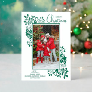 Winter Greenery Christmas Letterpress Photo Cards