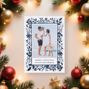 Winter Greenery Christmas Letterpress Photo Cards