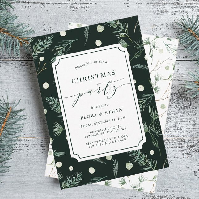 Winter Greenery Christmas Party  Invitation (Creator Uploaded)