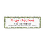  Winter Greenery Elegant Christmas Return Address Label