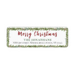  Winter Greenery Elegant Christmas Return Address Label
