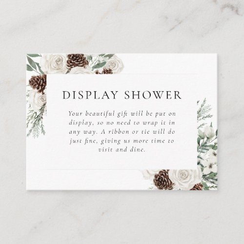 Winter Greenery Floral Bridal Shower  Enclosure Card