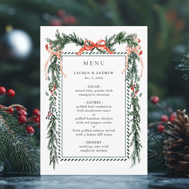 Winter Greenery Garland Wedding Menu (Creator Uploaded)