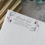 Winter Greenery Glory to God Return Address Label<br><div class="desc">These winter greenery Glory to God return address labels are perfect for a simple holiday card or invitation. The modern design features muted watercolor leaves with a color palette reminiscent of the first frost in silver blue and mauve.</div>