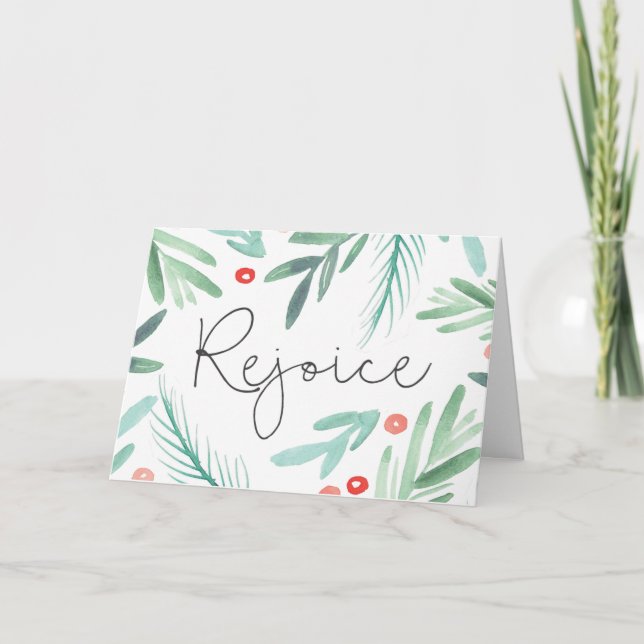 Winter Greenery Holiday Card (Front)