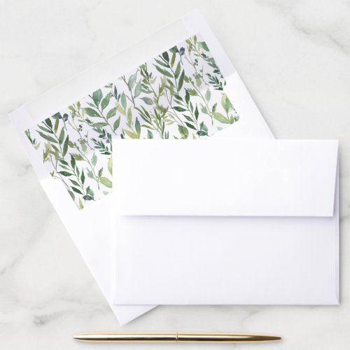Winter Greenery  Holiday Envelope Liner