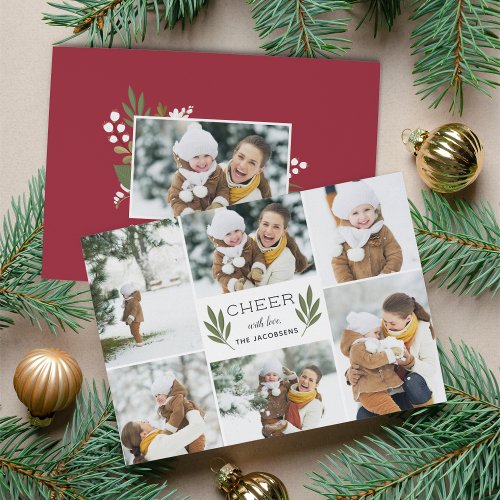 Winter Greenery  Holiday Photo Card