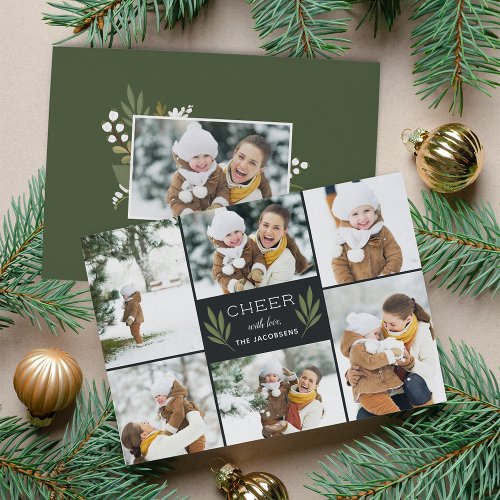 Winter Greenery  Holiday Photo Card