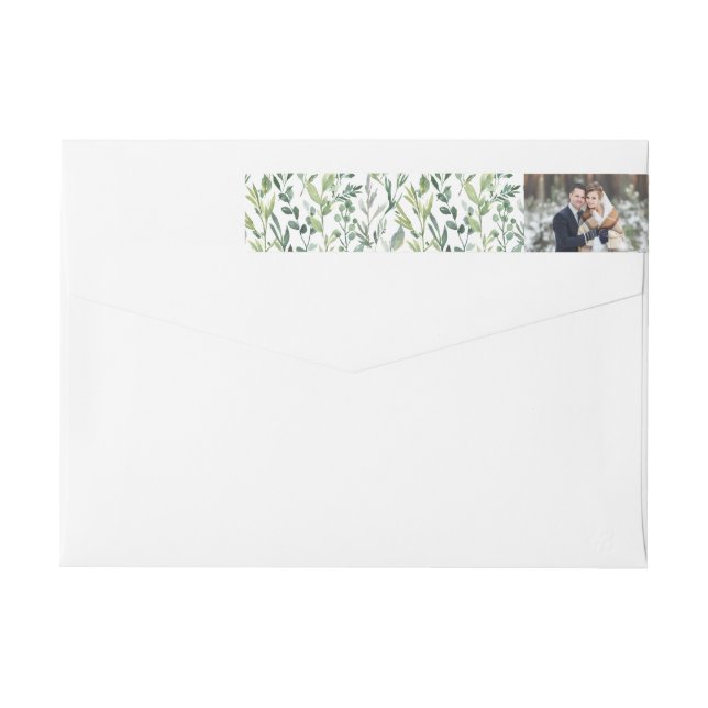 Winter Greenery | Holiday Photo Wrap Around Label (Back)