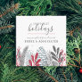 Winter Greenery Holiday Square Business Card