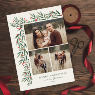 Winter Greenery Ivory 3 Photo Christmas