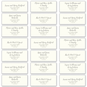 Winter Greenery Ivory Wedding Guest Address Labels