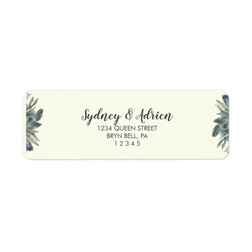Winter Greenery  Ivory Wedding Return Address Label