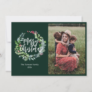 winter greenery photo holiday card