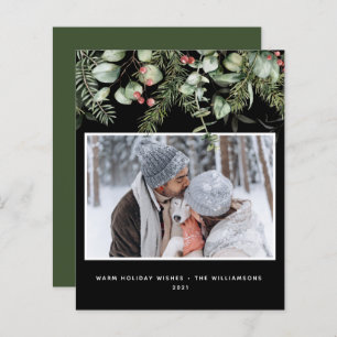 Winter Greenery Photo Photo Budget Holiday Card