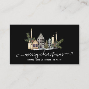 Winter Greenery Pine and Berries Holiday Business Business Card